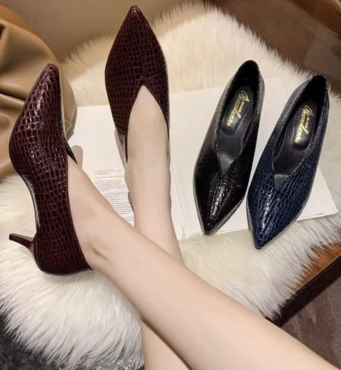 Low Heel Pointed Toe Single Shoes Women's Shoes